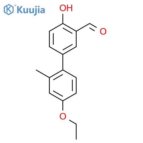 5-(4-ethoxy-2-methylphenyl)-2-hydroxybenzaldehyde structure