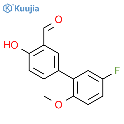 5-(5-fluoro-2-methoxyphenyl)-2-hydroxybenzaldehyde structure