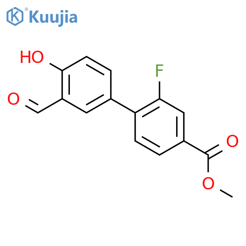 Methyl 3-fluoro-4-(3-formyl-4-hydroxyphenyl)benzoate structure