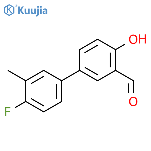 4-(4-Fluoro-3-methylphenyl)-2-formylphenol structure