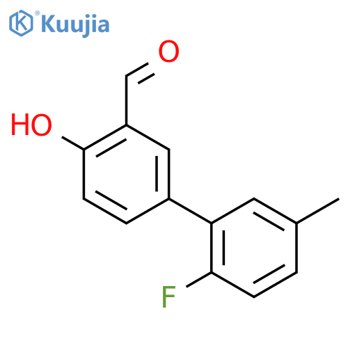 5-(2-fluoro-5-methylphenyl)-2-hydroxybenzaldehyde structure