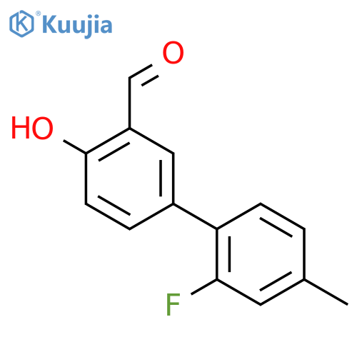 5-(2-fluoro-4-methylphenyl)-2-hydroxybenzaldehyde structure