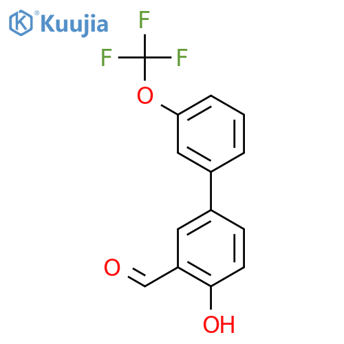 2-hydroxy-5-[3-(trifluoromethoxy)phenyl]benzaldehyde structure