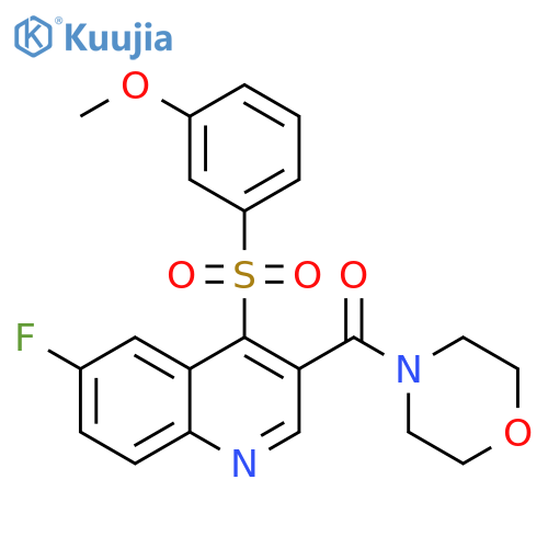 6-fluoro-4-(3-methoxybenzenesulfonyl)-3-(morpholine-4-carbonyl)quinoline structure