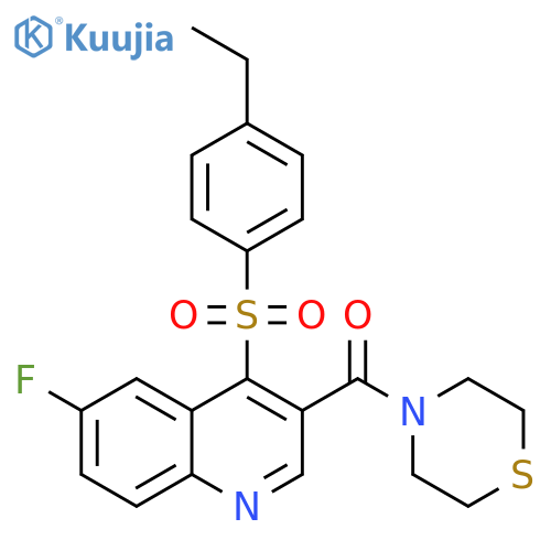 4-(4-ethylbenzenesulfonyl)-6-fluoro-3-(thiomorpholine-4-carbonyl)quinoline structure