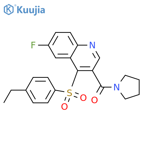 4-(4-ethylbenzenesulfonyl)-6-fluoro-3-(pyrrolidine-1-carbonyl)quinoline structure