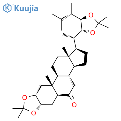 (1R,3aS,3bS,5aS,6aS,9aR,10aR,10bS,12aS)-1-((S)-1-((4R,5R)-2,2-dimethyl-5-((S)-3-methylbutan-2-yl)-1,3-dioxolan-4-yl)ethyl)-8,8,10a,12a-tetramethylhexadecahydro-5H-cyclopenta[7,8]phenanthro[2,3-d][1,3]dioxol-5-one structure