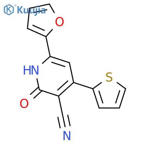 6-(Furan-2-yl)-2-oxo-4-(thiophen-2-yl)-1,2-dihydropyridine-3-carbonitrile structure