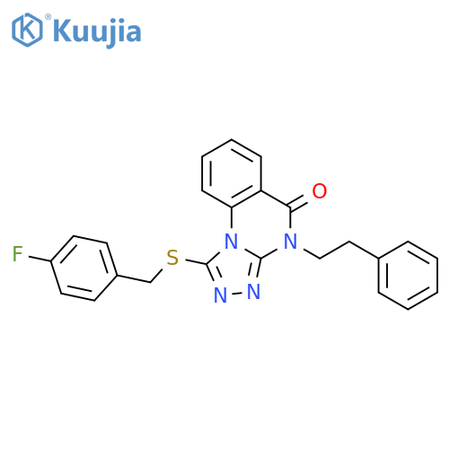 1-{[(4-fluorophenyl)methyl]sulfanyl}-4-(2-phenylethyl)-4H,5H-[1,2,4]triazolo[4,3-a]quinazolin-5-one structure