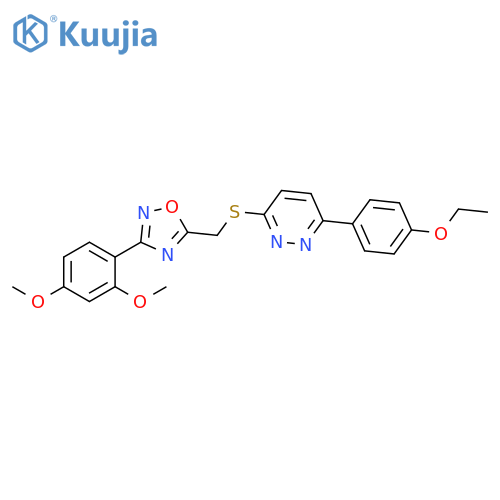 3-({[3-(2,4-dimethoxyphenyl)-1,2,4-oxadiazol-5-yl]methyl}sulfanyl)-6-(4-ethoxyphenyl)pyridazine structure