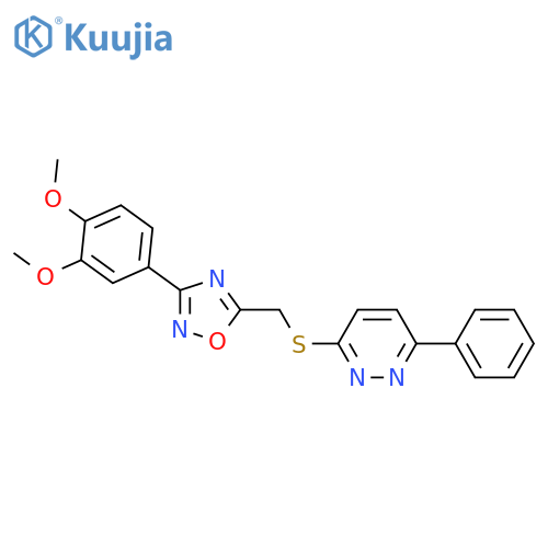 3-({[3-(3,4-dimethoxyphenyl)-1,2,4-oxadiazol-5-yl]methyl}sulfanyl)-6-phenylpyridazine structure