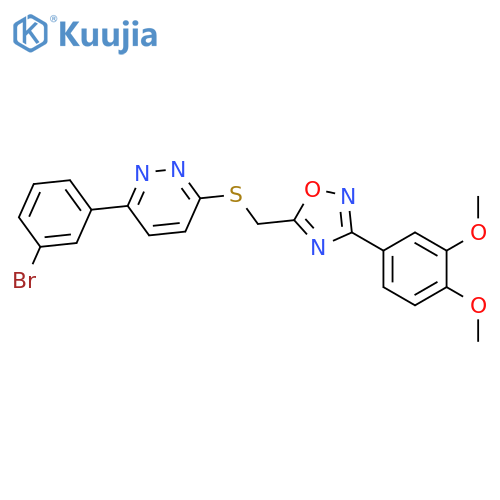 3-(3-bromophenyl)-6-({[3-(3,4-dimethoxyphenyl)-1,2,4-oxadiazol-5-yl]methyl}sulfanyl)pyridazine structure