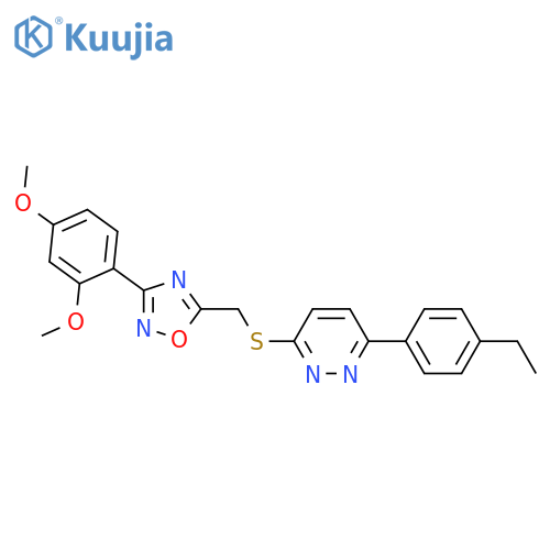 3-({[3-(2,4-dimethoxyphenyl)-1,2,4-oxadiazol-5-yl]methyl}sulfanyl)-6-(4-ethylphenyl)pyridazine structure