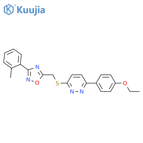 3-(4-ethoxyphenyl)-6-({[3-(2-methylphenyl)-1,2,4-oxadiazol-5-yl]methyl}sulfanyl)pyridazine structure