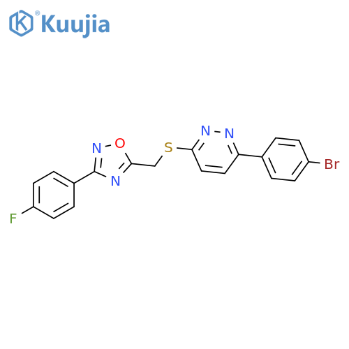3-(4-bromophenyl)-6-({[3-(4-fluorophenyl)-1,2,4-oxadiazol-5-yl]methyl}sulfanyl)pyridazine structure