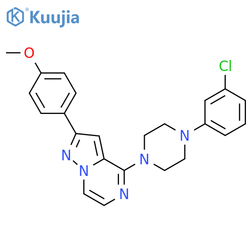1-(3-chlorophenyl)-4-[2-(4-methoxyphenyl)pyrazolo[1,5-a]pyrazin-4-yl]piperazine structure