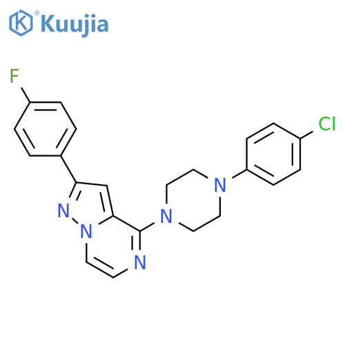 1-(4-chlorophenyl)-4-[2-(4-fluorophenyl)pyrazolo[1,5-a]pyrazin-4-yl]piperazine structure