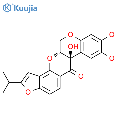 [1]Benzopyrano[3,4-b]furo[2,3-h][1]benzopyran-6(6aH)-one,12,12a-dihydro-6a-hydroxy-8,9-dimethoxy-2-(1-methylethyl)-, (6aR-cis)- (9CI) structure