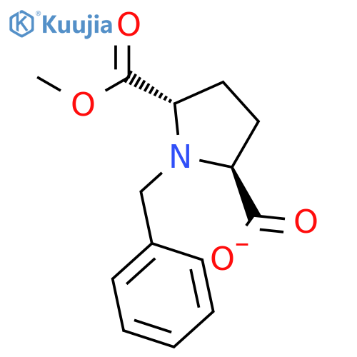 (2S,5S)-1-benzyl-5-(methoxycarbonyl)pyrrolidine-2-carboxylic acid structure