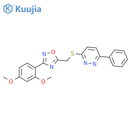 3-({[3-(2,4-dimethoxyphenyl)-1,2,4-oxadiazol-5-yl]methyl}sulfanyl)-6-phenylpyridazine structure