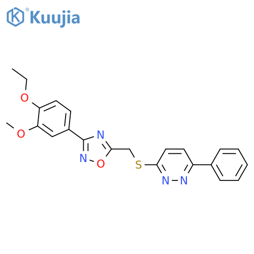 3-({[3-(4-ethoxy-3-methoxyphenyl)-1,2,4-oxadiazol-5-yl]methyl}sulfanyl)-6-phenylpyridazine structure