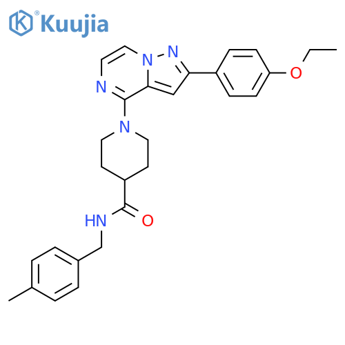 1-[2-(4-ethoxyphenyl)pyrazolo[1,5-a]pyrazin-4-yl]-N-[(4-methylphenyl)methyl]piperidine-4-carboxamide structure