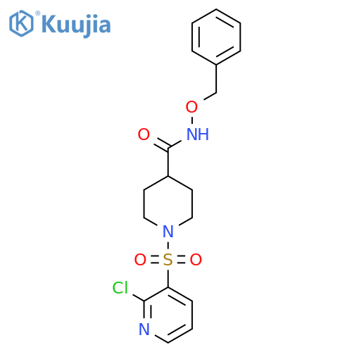 N-(benzyloxy)-1-(2-chloropyridin-3-yl)sulfonylpiperidine-4-carboxamide structure
