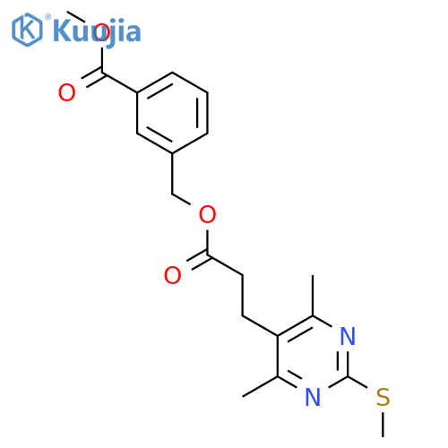 Methyl 3-[({3-[4,6-dimethyl-2-(methylsulfanyl)pyrimidin-5-yl]propanoyl}oxy)methyl]benzoate structure
