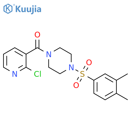 (2-Chloro-3-pyridinyl)[4-[(3,4-dimethylphenyl)sulfonyl]-1-piperazinyl]methanone structure