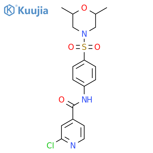 2-Chloro-N-[4-(2,6-dimethylmorpholin-4-yl)sulfonylphenyl]pyridine-4-carboxamide structure