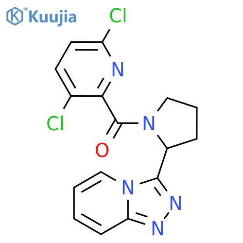 3,6-Dichloro-2-(2-{[1,2,4]triazolo[4,3-a]pyridin-3-yl}pyrrolidine-1-carbonyl)pyridine structure