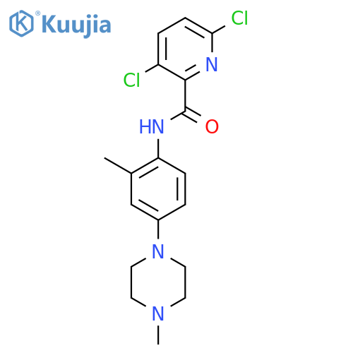 3,6-dichloro-N-[2-methyl-4-(4-methylpiperazin-1-yl)phenyl]pyridine-2-carboxamide structure