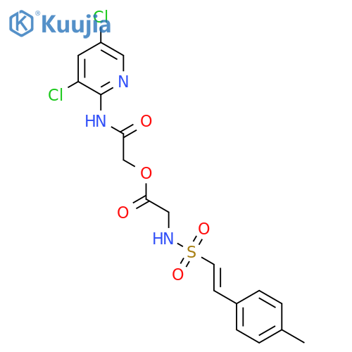[(3,5-Dichloropyridin-2-yl)carbamoyl]methyl 2-[2-(4-methylphenyl)ethenesulfonamido]acetate structure