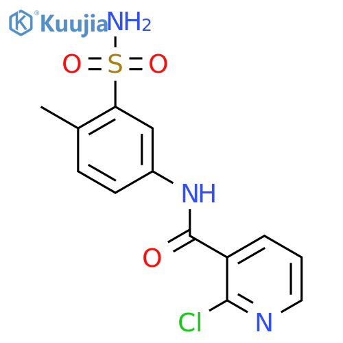 2-chloro-N-(4-methyl-3-sulfamoylphenyl)pyridine-3-carboxamide structure