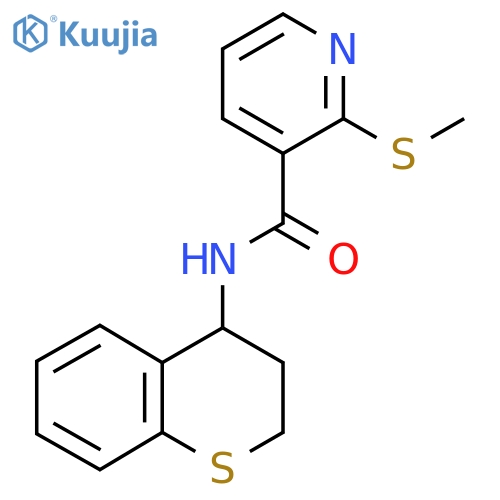 N-(3,4-dihydro-2H-1-benzothiopyran-4-yl)-2-(methylsulfanyl)pyridine-3-carboxamide structure