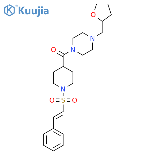 1-[(Oxolan-2-yl)methyl]-4-[1-(2-phenylethenesulfonyl)piperidine-4-carbonyl]piperazine structure