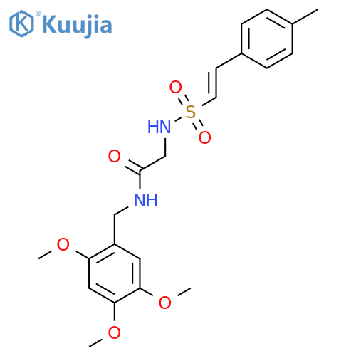 2-[2-(4-methylphenyl)ethenesulfonamido]-N-[(2,4,5-trimethoxyphenyl)methyl]acetamide structure