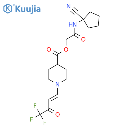 [(1-Cyanocyclopentyl)carbamoyl]methyl 1-(4,4,4-trifluoro-3-oxobut-1-en-1-yl)piperidine-4-carboxylate structure