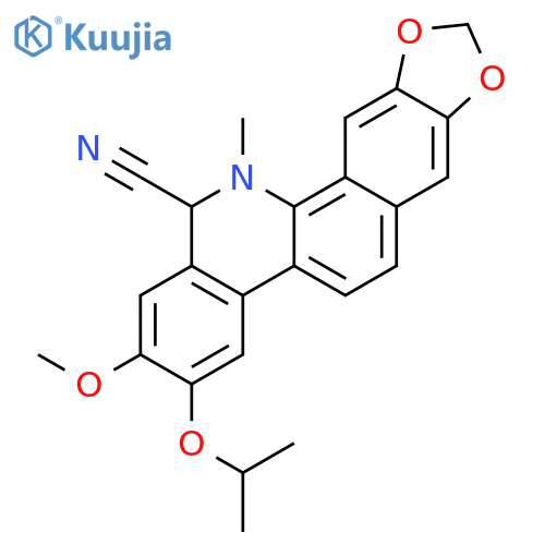 [1,3]Benzodioxolo[5,6-c]phenanthridine-13-carbonitrile, 12,13-dihydro-2-methoxy-12-methyl-3-(1-methylethoxy)- structure