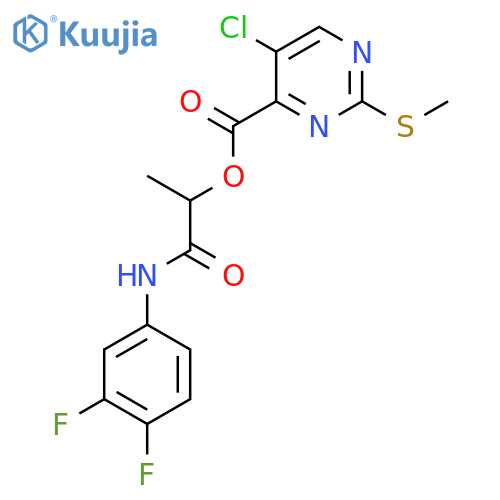 1-[(3,4-Difluorophenyl)carbamoyl]ethyl 5-chloro-2-(methylsulfanyl)pyrimidine-4-carboxylate structure