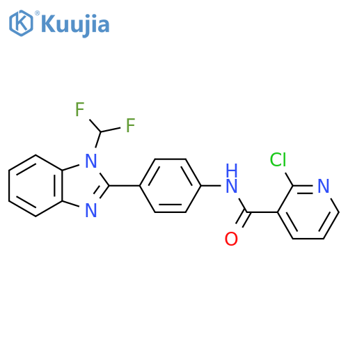 2-chloro-N-{4-[1-(difluoromethyl)-1H-1,3-benzodiazol-2-yl]phenyl}pyridine-3-carboxamide structure