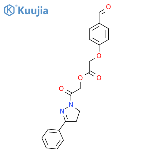 [2-Oxo-2-(5-phenyl-3,4-dihydropyrazol-2-yl)ethyl] 2-(4-formylphenoxy)acetate structure
