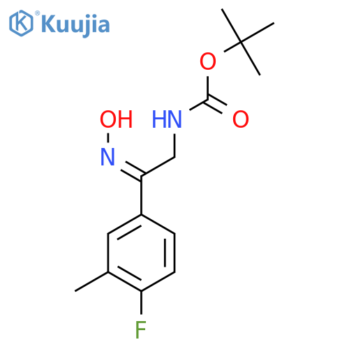 2-(4-Fluoro-3-methylphenyl)-2-hydroxyimino-ethyl-carbamic acid tert-butyl ester structure