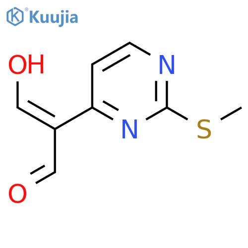 (E)-3-hydroxy-2-(2-(methylthio)pyrimidin-4-yl)acrylaldehyde structure