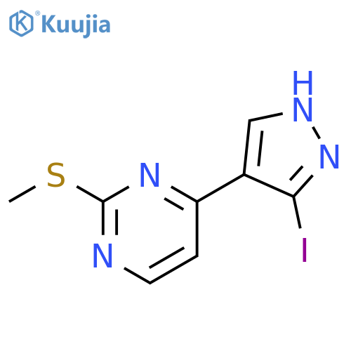 4-(3-Iodo-1H-pyrazol-4-yl)-2-(methylthio)pyrimidine structure