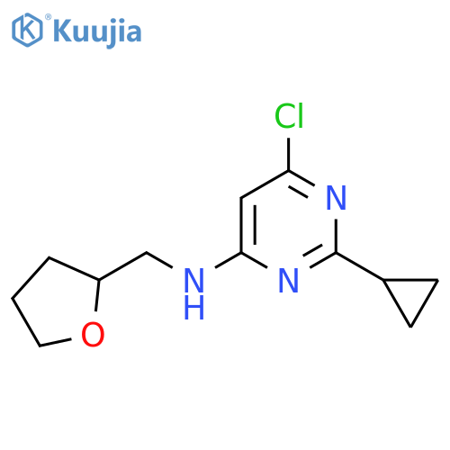 6-chloro-2-cyclopropyl-N-((tetrahydrofuran-2-yl)methyl)pyrimidin-4-amine structure