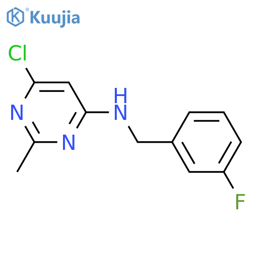 6-chloro-N-[(3-fluorophenyl)methyl]-2-methylpyrimidin-4-amine structure