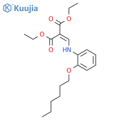 Propanedioic acid, [[[2-(hexyloxy)phenyl]amino]methylene]-, diethyl ester structure