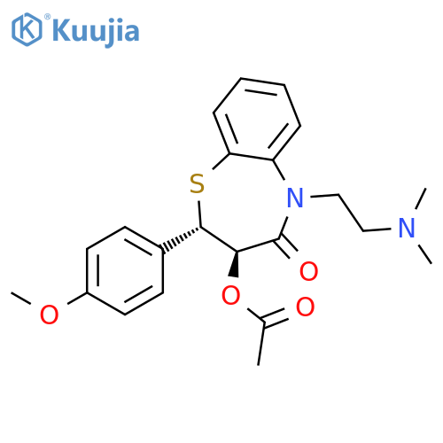 1,5-Benzothiazepin-4(5H)-one,3-(acetyloxy)-5-[2-(dimethylamino)ethyl]-2,3-dihydro-2-(4-methoxyphenyl)-,(2S,3R)- structure