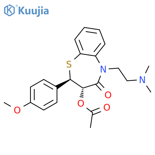 1,5-Benzothiazepin-4(5H)-one,3-(acetyloxy)-5-[2-(dimethylamino)ethyl]-2,3-dihydro-2-(4-methoxyphenyl)-,(2R,3S)- structure